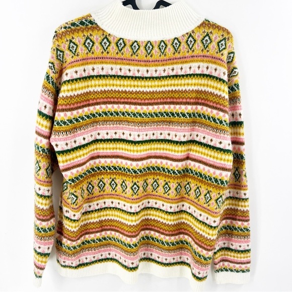 ✅ Talbots Fair Isle Scandinavian Inspired Turtleneck Knit Sweater SIZE MEDIUM - Picture 3 of 7